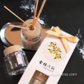 Bouteille en verre chinoiserie + 5pcs Black Fiber Sticks + Boîte d'emballage + Huile de parfum